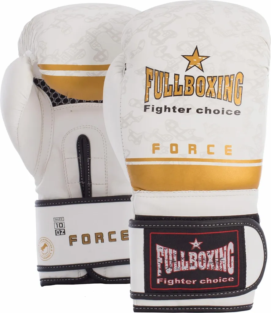Gants de boxe Fullboxing Force 10 Oz avec Protection Articulaire Blanche