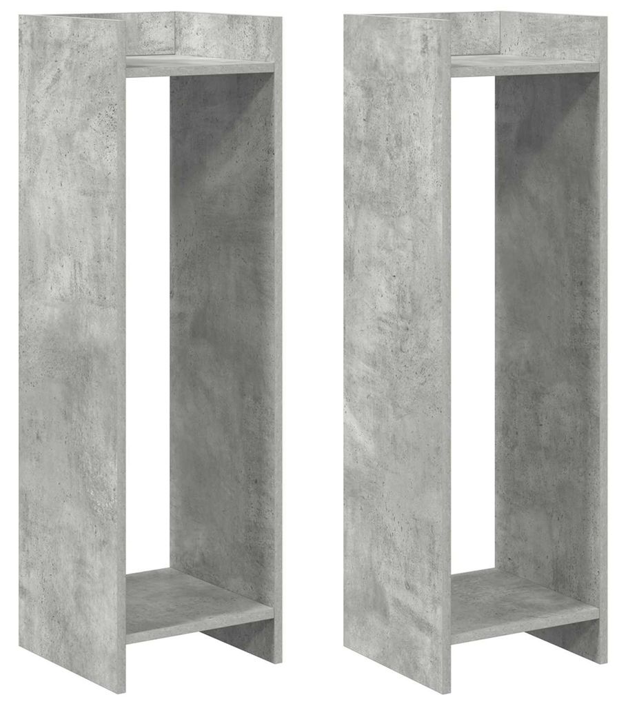 Pflanzenständer 2 pcs Betongrau 30 x 30 x 100 cm Holzwerkstoff