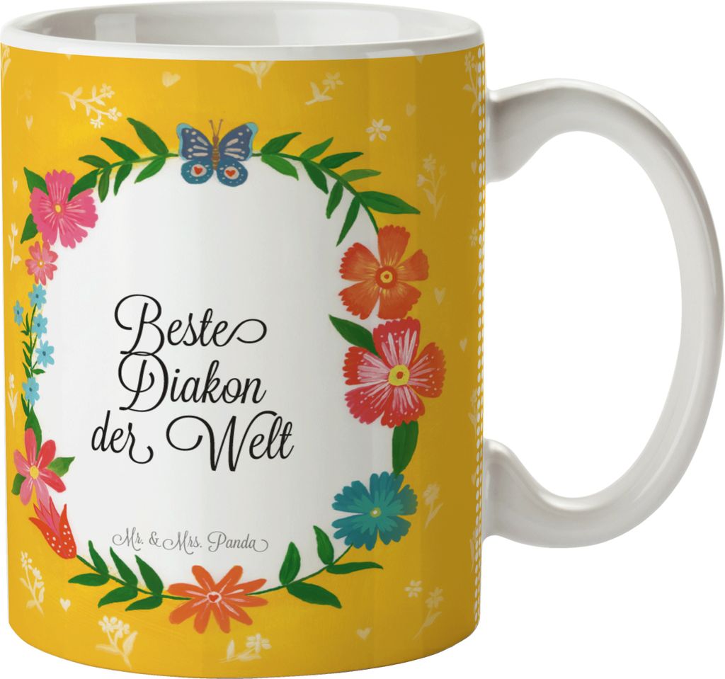 Mr. & Mrs. Panda Pott Diakon - Geschenk, Teepott, Henkeltasse, Diplom, Ausbildung, Teetasse, schöne tasse, Berufsausbildung, Kaffeebecher, Schenken