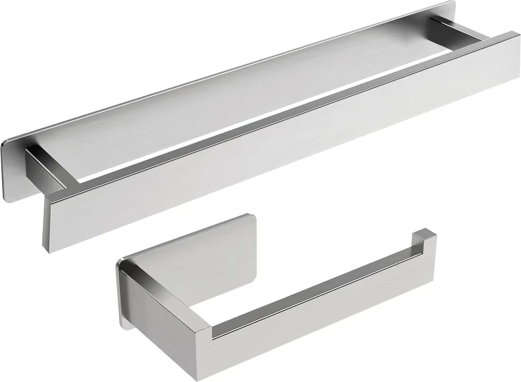 Barre porte-serviettes murale sans perçage en inox pour salle de bain