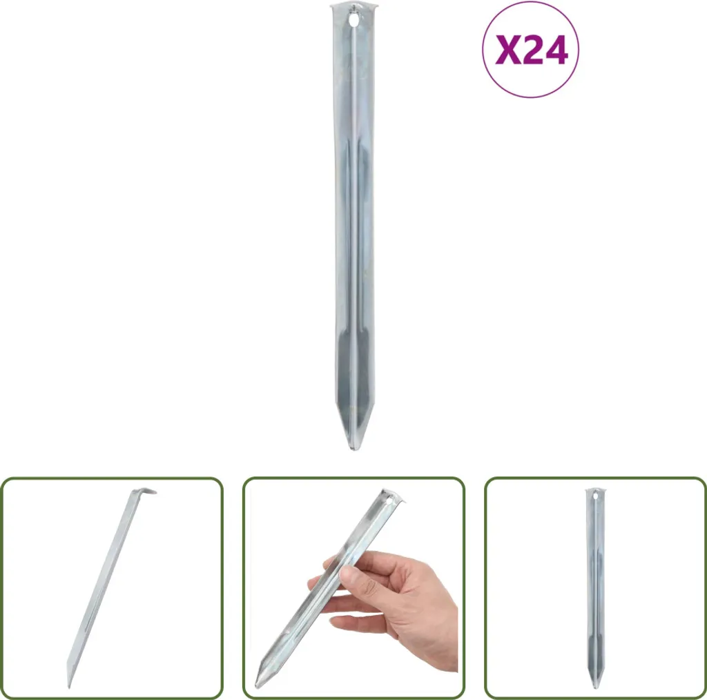 Piquets de Tente 22 cm en Acier Galvanisé Ø20 mm - Lot Haute Résistance