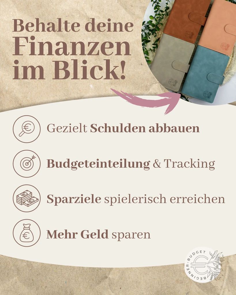 BeginnerBudget® Budget Planner Deutsch A6 Litchi-Style Produktbild 2