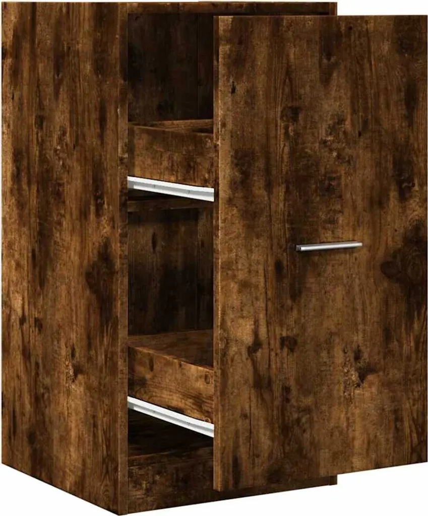 Mobiletto Multiuso Rovere Fumé 40x41x77,5 cm - Eleganza Urbana