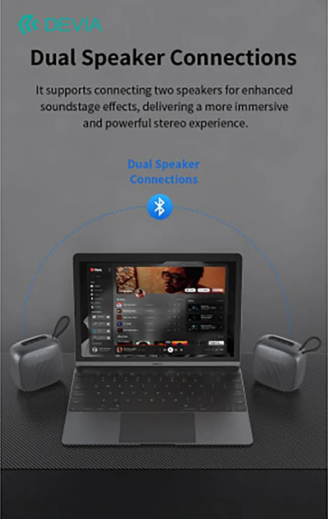 Devia Haut-parleur Bluetooth 5.3 Sound Lite 2 10W Portable Compact Noir - 7