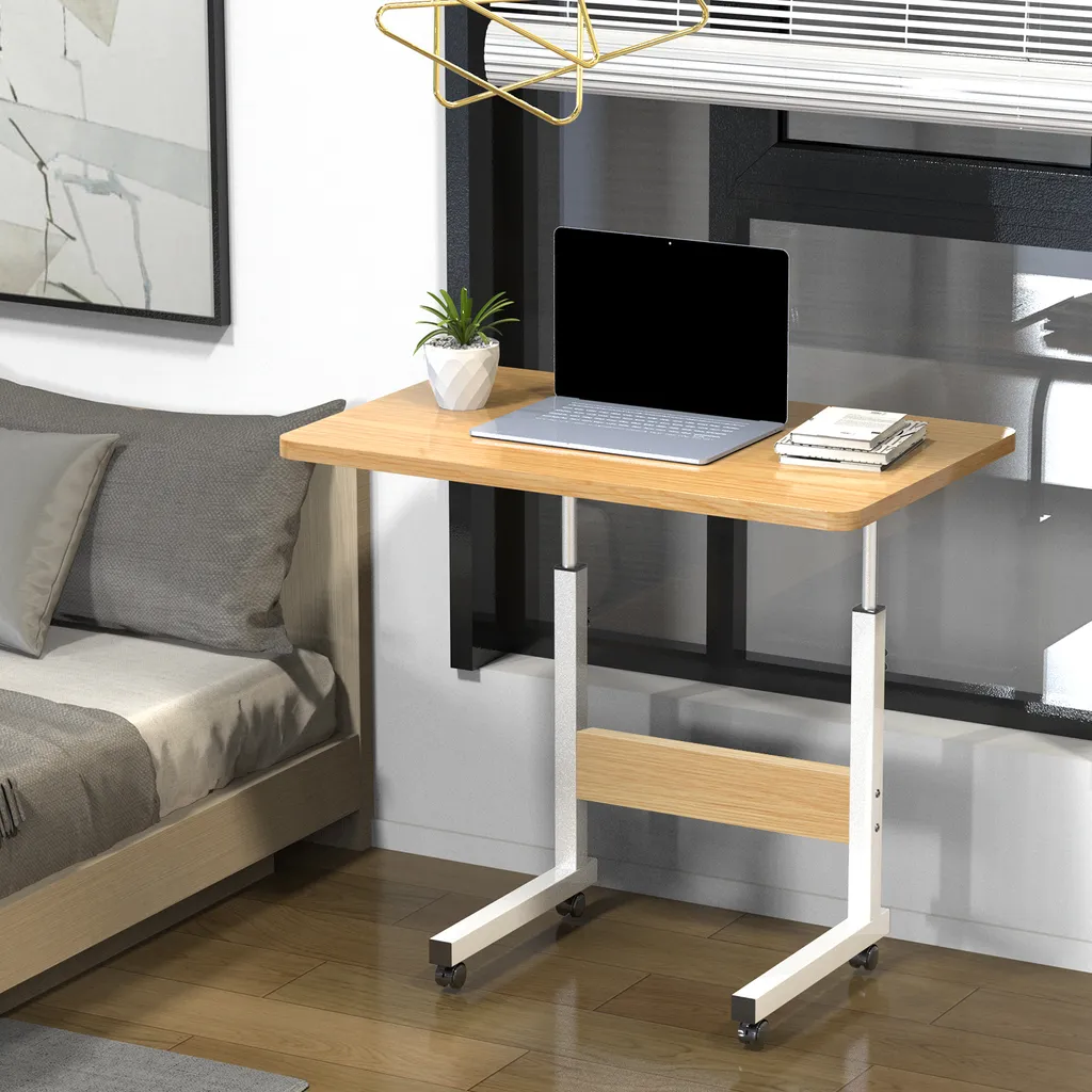 Petit Bureau Informatique Mobile 60x40cm - Table de Travail à Roues - 7