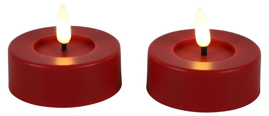 Countryfield LED tea light rosso rustico 2 pezzi - Immagine del prodotto 