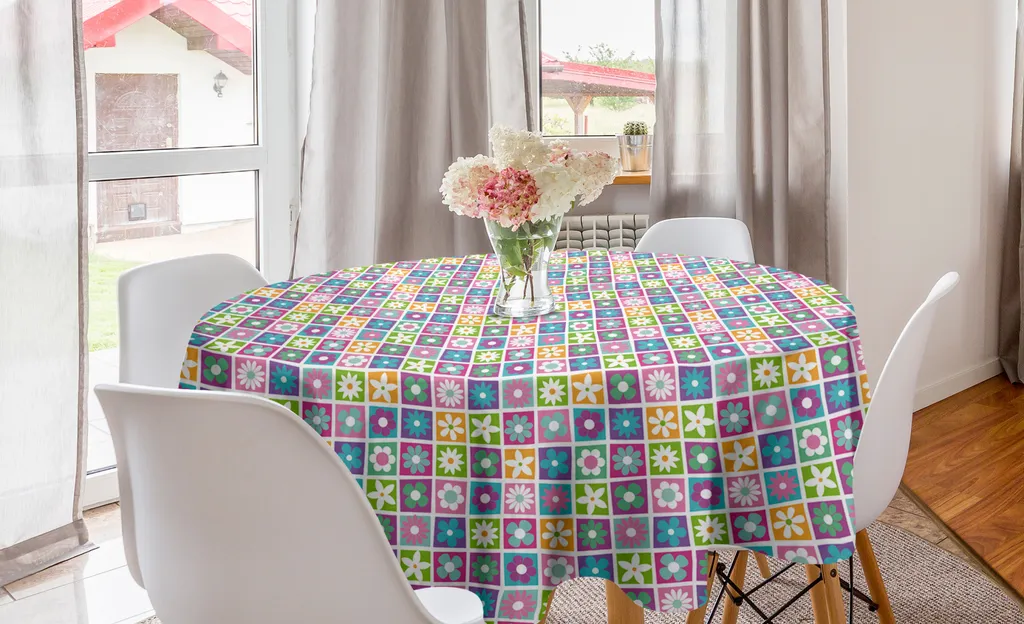Tovaglia Rotonda Floreale 150 cm ABAKUHAUS | Stile Retrò Cucina
