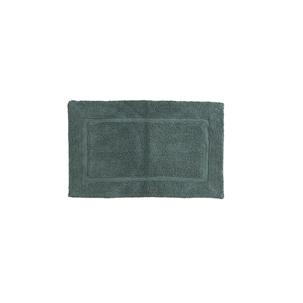 Tapis de bain William vert 90x60cm : coton ultra-absorbant et doux