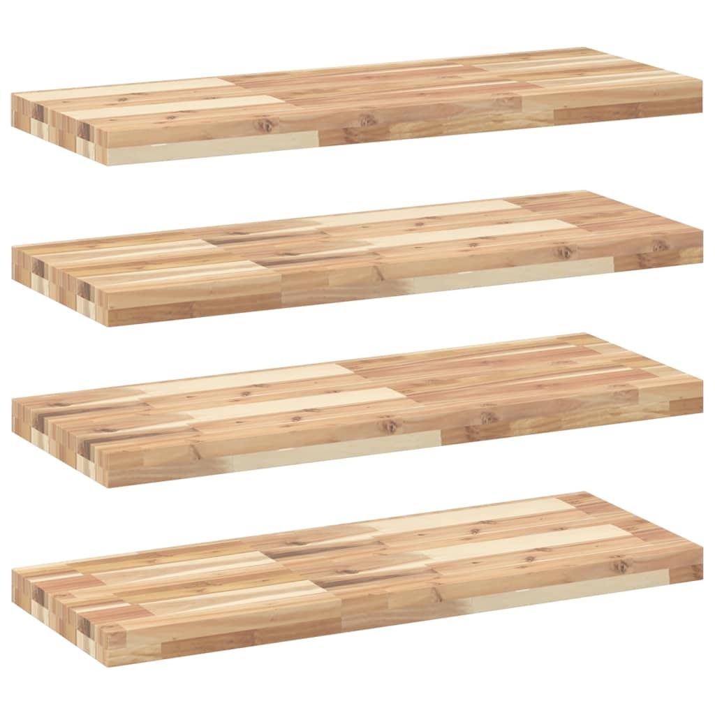 Schweberegale 4 Stk. 80x30x4 cm Massivholz Akazie Unbehandelt
