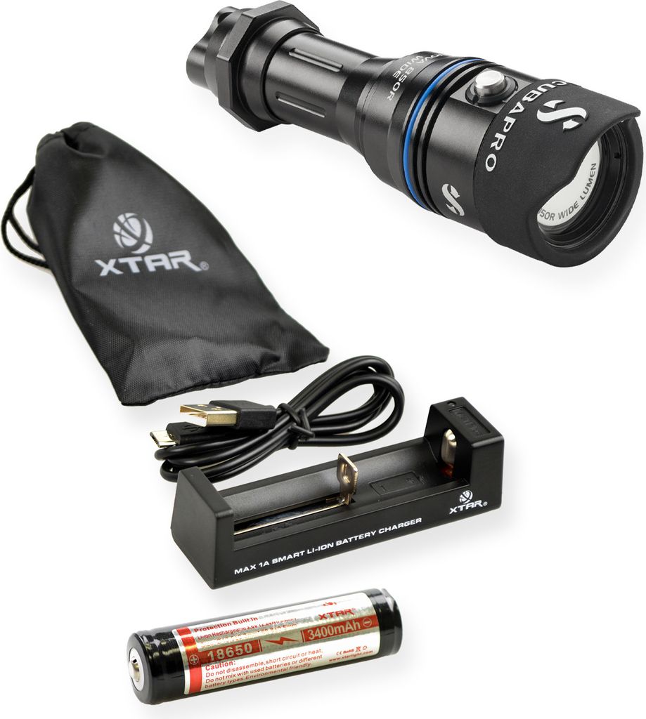 Scubapro Nova Light 850R Wide - Lampe mit Akku und Ladegerät 80° Floot