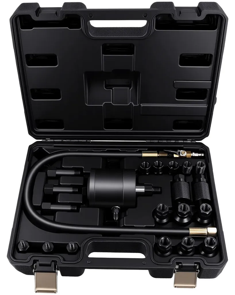 Extraire un injecteur diesel bloqué avec ce kit pneumatique de 21 pièces