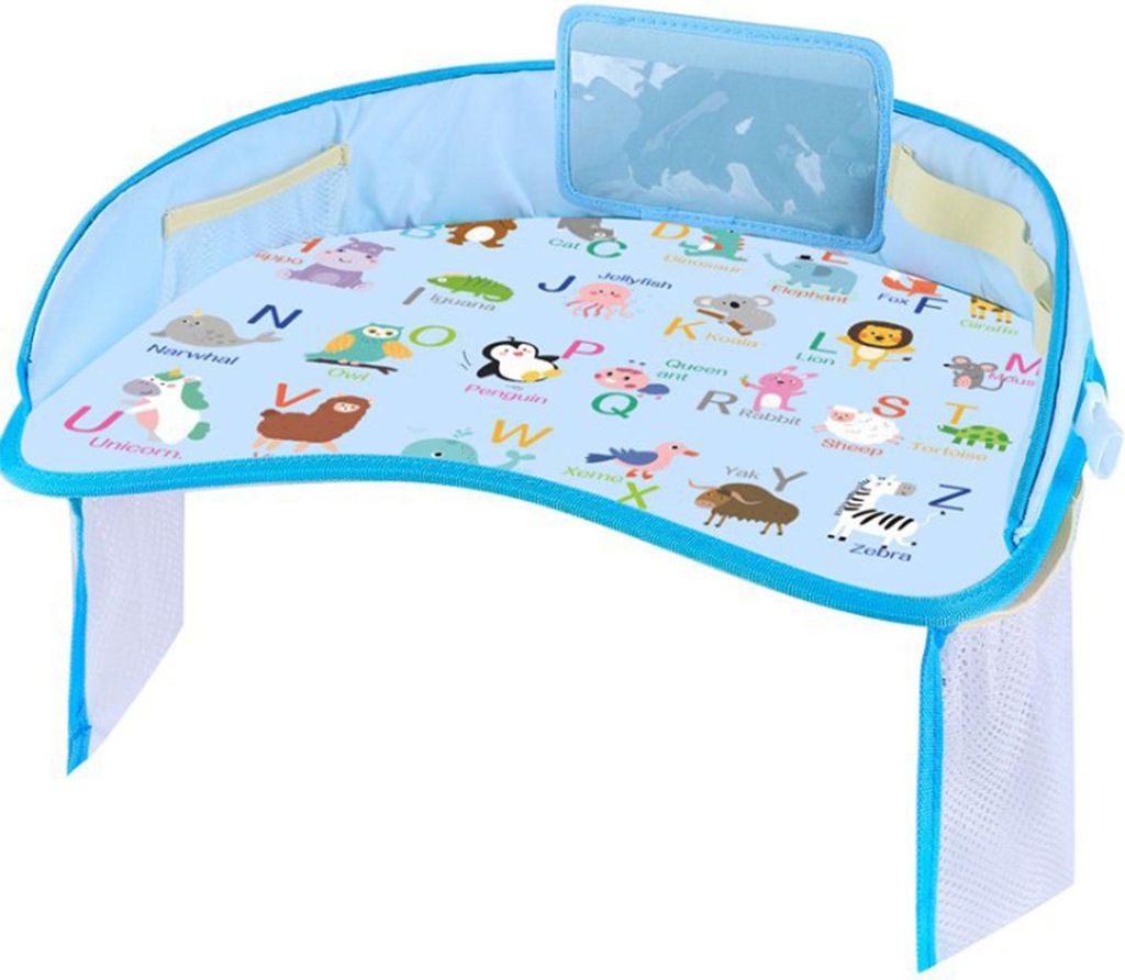 Multifunktions-Aktiv-Wagen - Mit Snack-Tablett, Seitenschutz & wasserabweisend, Tier- und Buchstaben-Design - Für Kinderzimmer, Outdoor-Aktivität...