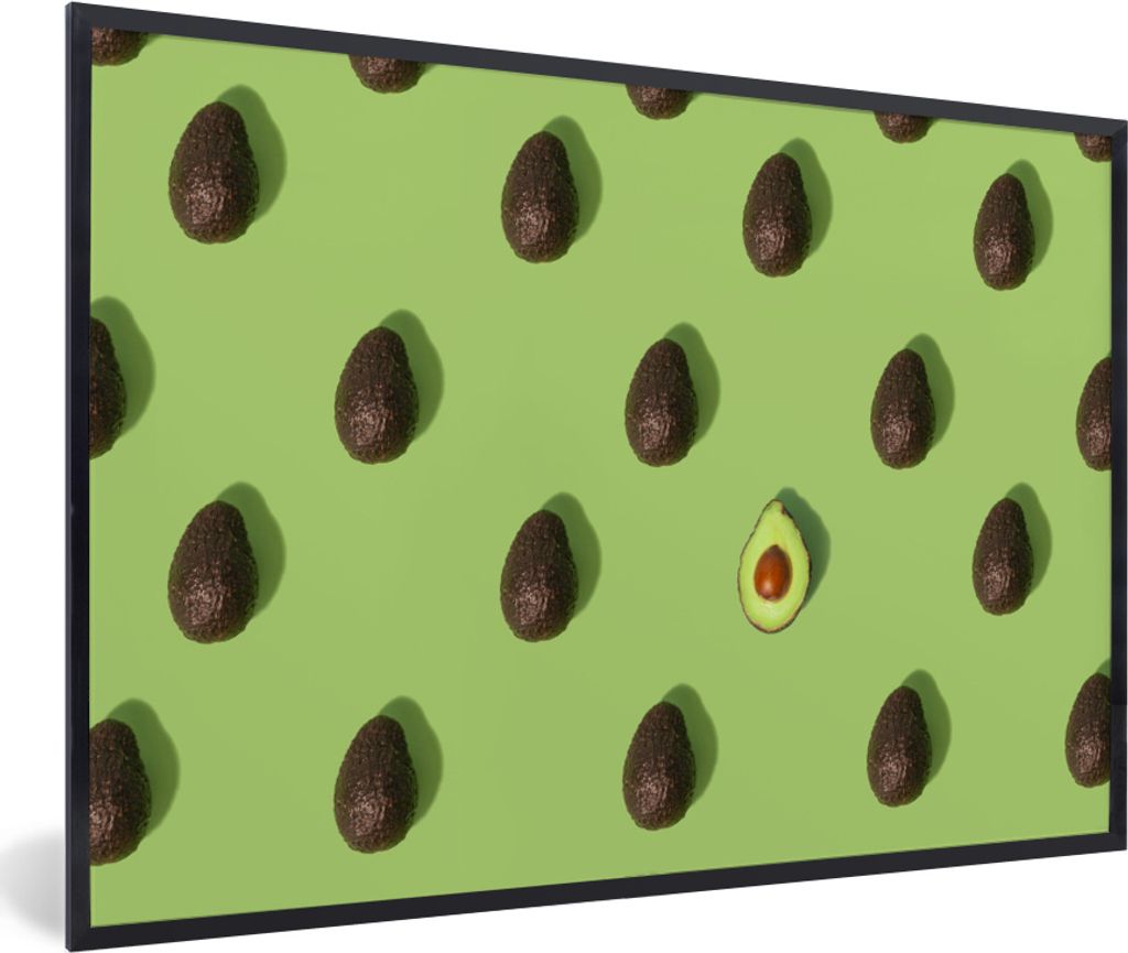 MuchoWow MuchoWow Gerahmtes Poster Avocado-Kollektion 60x40 cm - Poster mit zchwarzem Bilderrahmen - Printing - Wanddeko Schlafzimmer