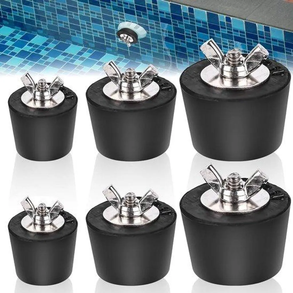 Bouchon piscine d'hiver anti-corrosion inox et caoutchouc 1,5 pouces
