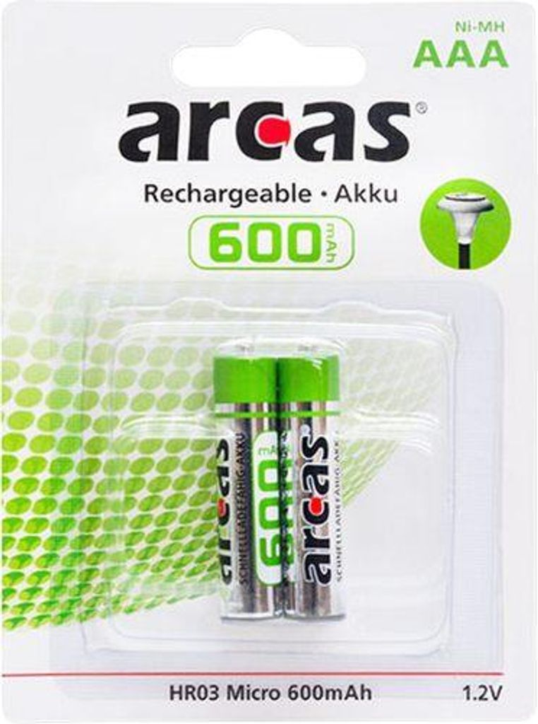 6 Stück Arcas AAA Micro 600 mAh Akku Aufladbar Akku Telefon Solar NiMH Akku 