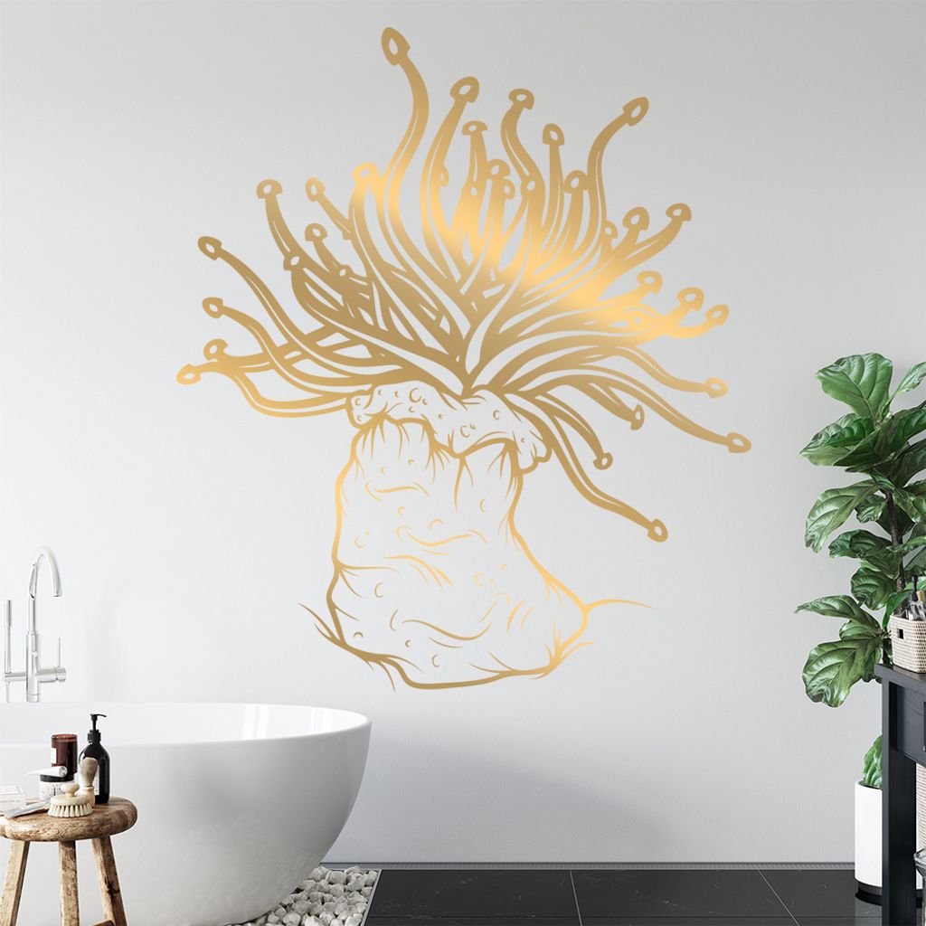 KIWISTAR Seeanemone Seerose Seenelke Wandtattoo in 6 Größen - Wandaufkleber Wall Sticker - Dekoration, Küche, Wohnzimmer, Schlafzimmer, Badezimmer
