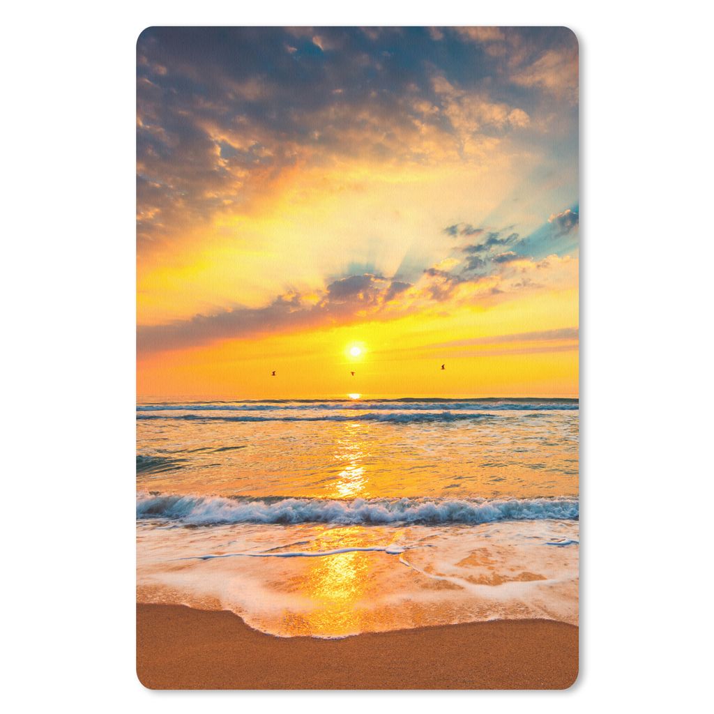 MuchoWow Mauspad Mousepad Sonnenuntergang - Strand - Meer - Wolken - Orange 18x27 cm - Mousepads - Maus Mat - Pad - Mausunterlage