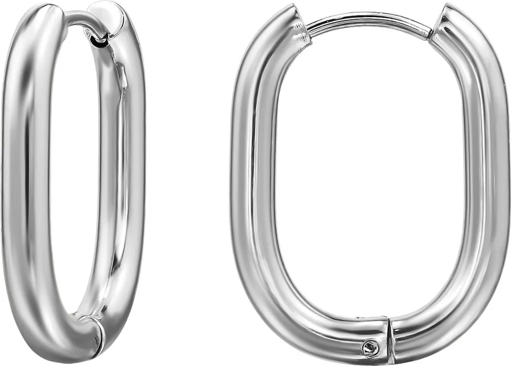 Arcobaleno Piane Aperto Triangolo Orecchini a Cerchio, Orecchini da Uomo Donna, Acciaio, Huggie Hinged Hoop