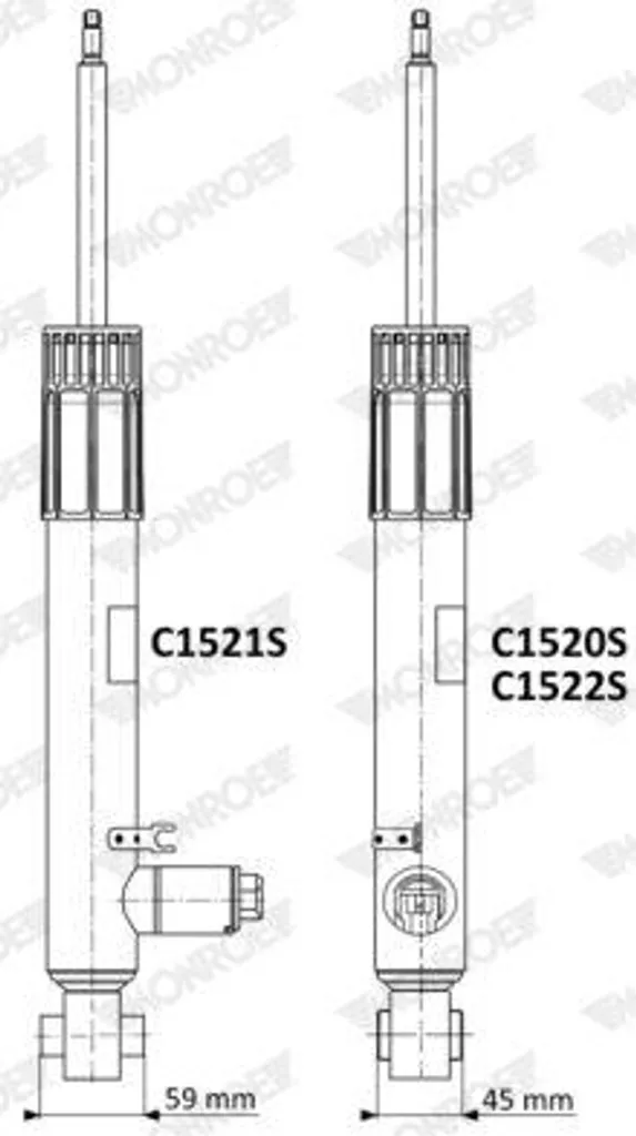 Amortisseur de rechange MONROE C1520S pour suspension Golf VII Leon