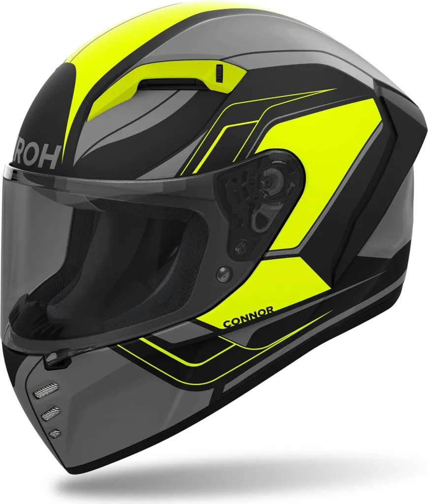 Casque Airoh Connor Dunk Noir et Jaune Fluo : Aérodynamisme et Confort L