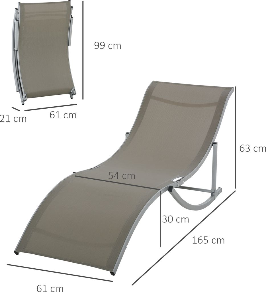 Outsunny 2er Set Sonnenliege Gartenliege Stoffliege Alu Produktbild 3
