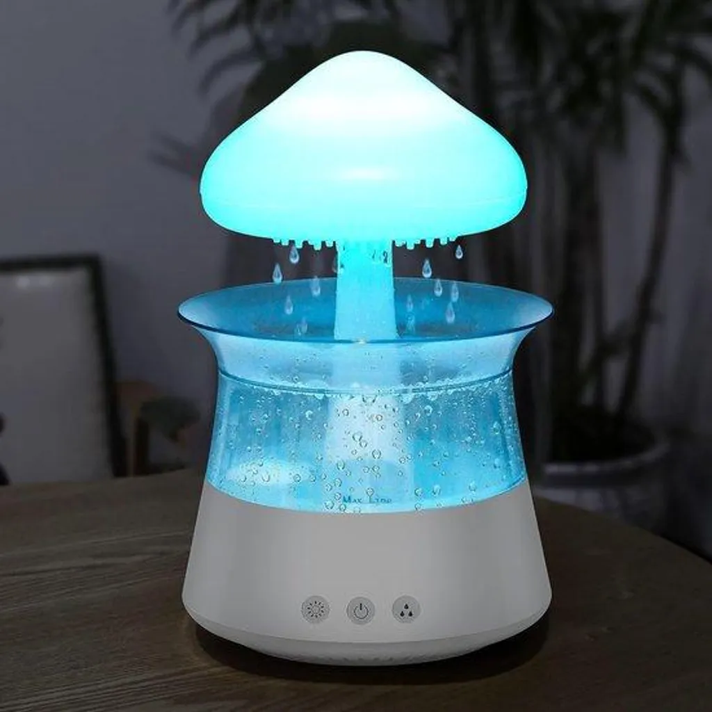 Diffuseur d'huiles essentielles et veilleuse nuage effet de pluie