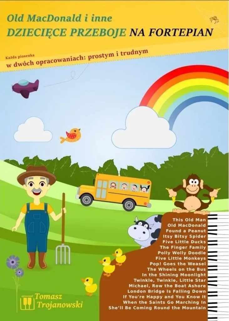 Livre illustré Old MacDonald musiques pour enfants version polonaise