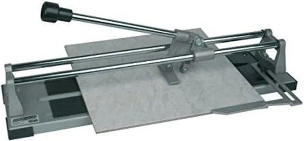 Coupe-carreaux 400 mm en acier argent avec guide de coupe intégré