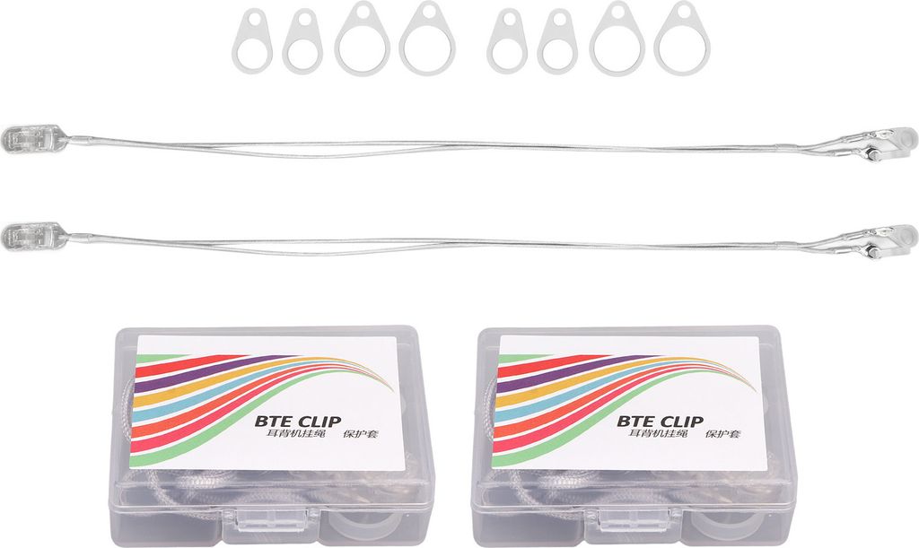 2 Sets Hörgeräteclips für festen Halt und Anpassung, inklusive Tragebandclips für Hörverstärker, geeignet für Outdoor-Sport, Fitness und Reisen