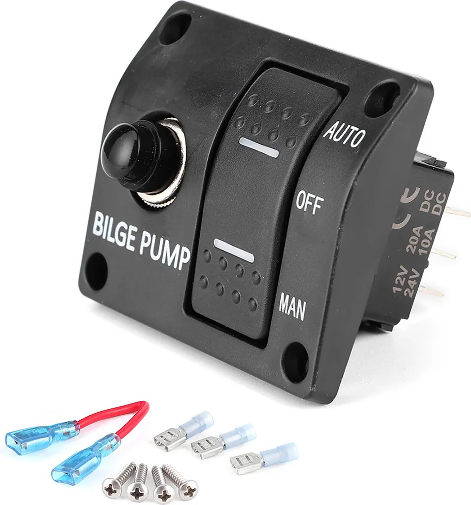 interruttore pompa a 3 vie Auto-Off manuale 12V 24 V con indicatore LED integrato nell'interruttore automatico da 15A