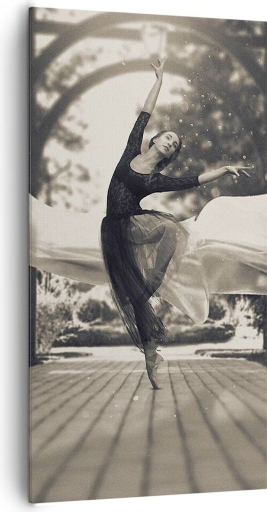 Bild auf Leinwand - Leinwandbild - Einteilig - Ballerina Tanz Luft - 65x120cm - Wand Bild - Wanddeko - Wandbilder - Leinwanddruck - Bilder - Wandde...