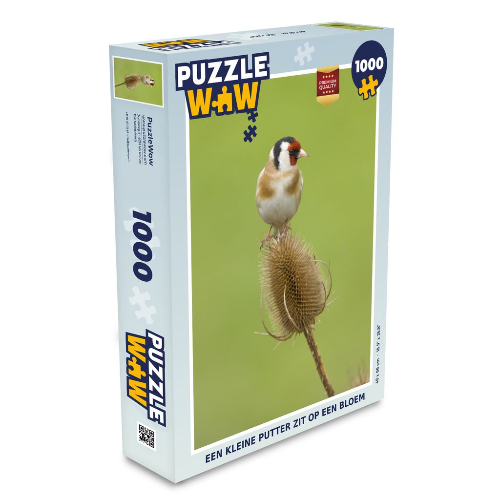 MuchoWow Puzzle 1000 Teile Ein kleiner Stieglitz sitzt auf einer Blume - Spielzeug - Alt und Jung - Spiele - Puzzeln