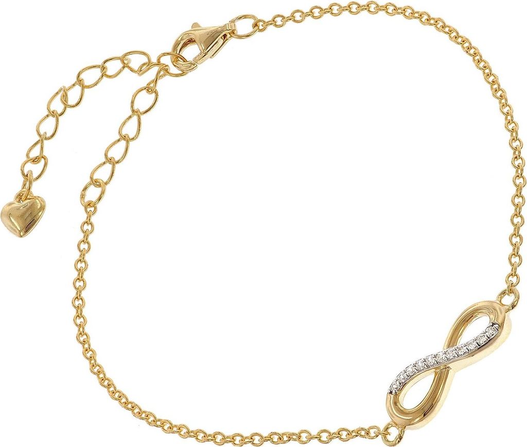 trendor 28443 Damen-Armband Unendlichkeit 925 Silber Vergoldet