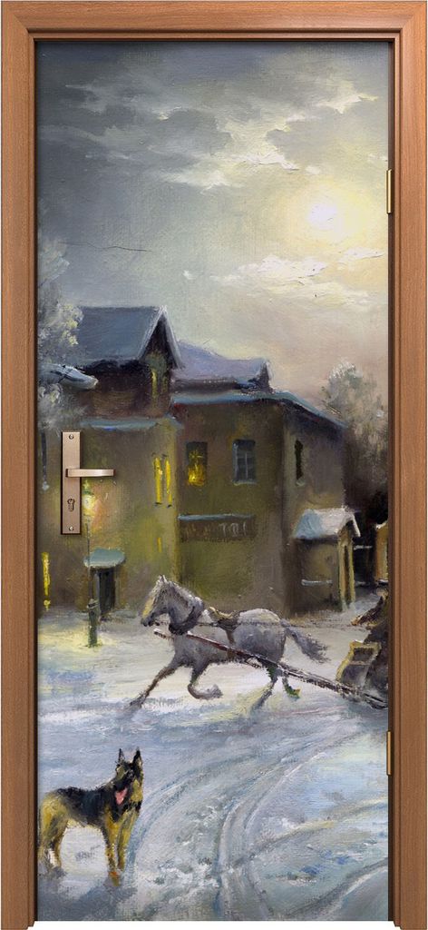 Türposter 80x200 cm Türaufkleber Türtapete Türfolie Klebefolie Stadt bei Nacht Ländliche Landschaft