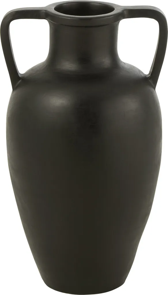 J-Line Vase 2 anses Terracotta Noir Small - Objet de décoration tendance