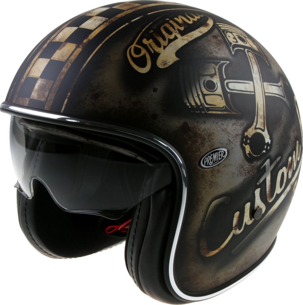 Premier Helm Jet Vintage Op 9 Braun Matt M