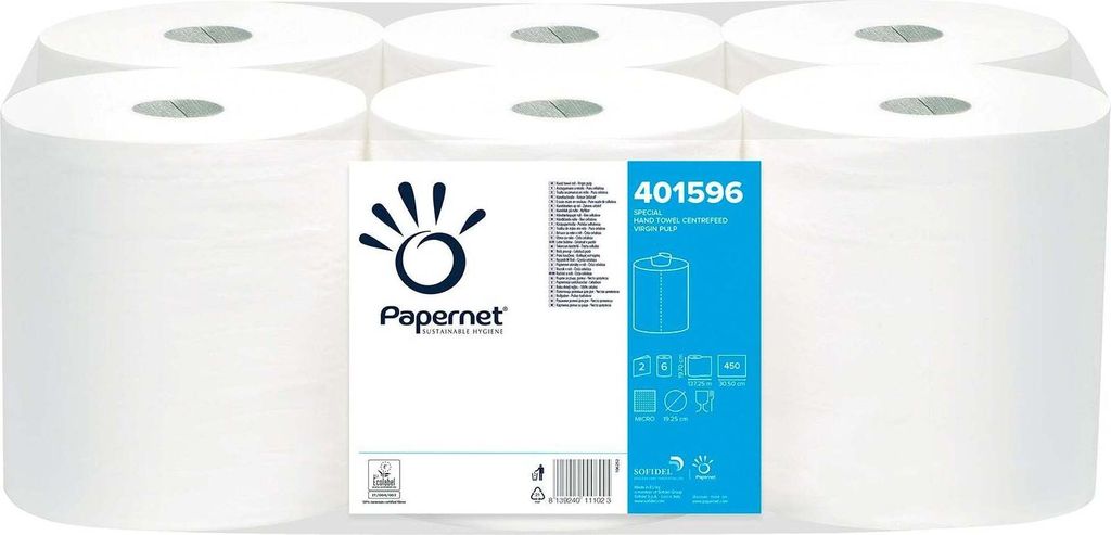 Papernet 401596 Papiertuch 450 Blätter Zellulose Weiß 37,25 m