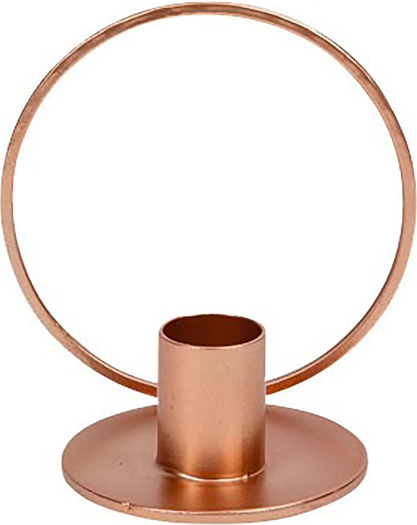 Festlicher Kerzenhalter mit Kreisbogen roségold 10 cm - Einheitsgröße