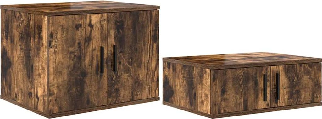 Aufbewahrungsschrank 2 pcs Geräucherte Eiche 127 x 41 x 40 cm