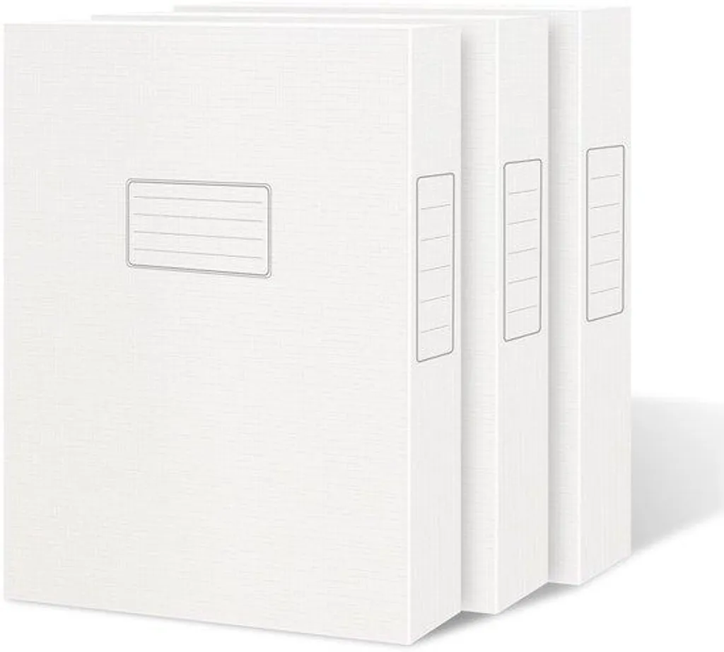 Boîte de rangement A4 haute résistance carton 1800g lot de 3 blanc 4cm