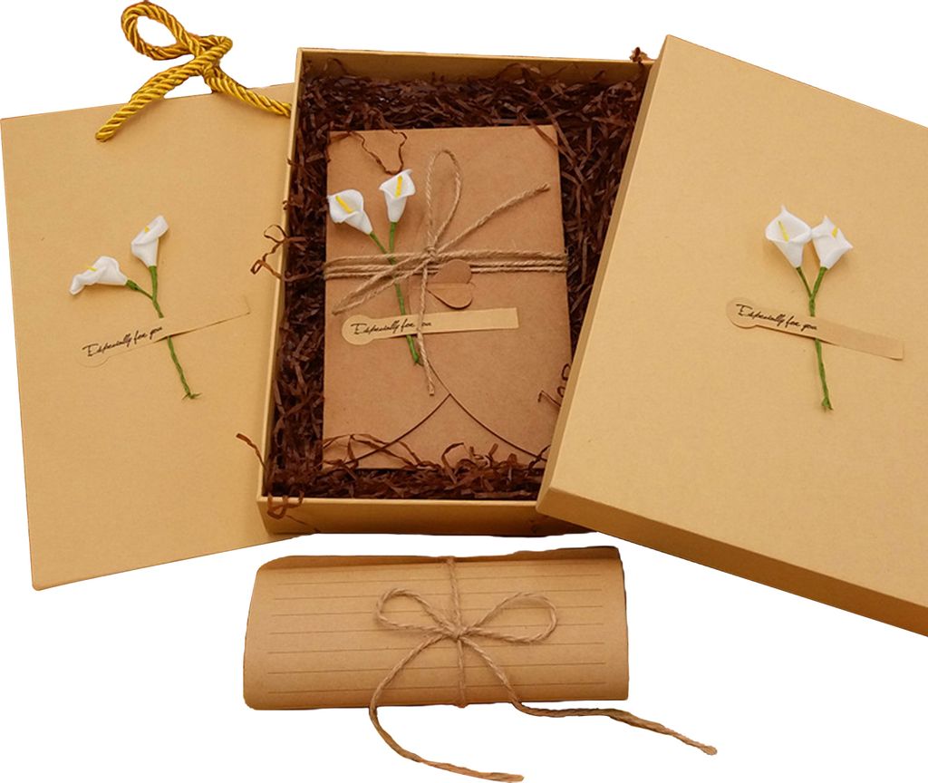 Briefpapier-Umschlag-Set, romantischer Vintage-Stil mit Blumen-Dekoration, klare Linie, glattes Schreiben, Briefumschläge, E