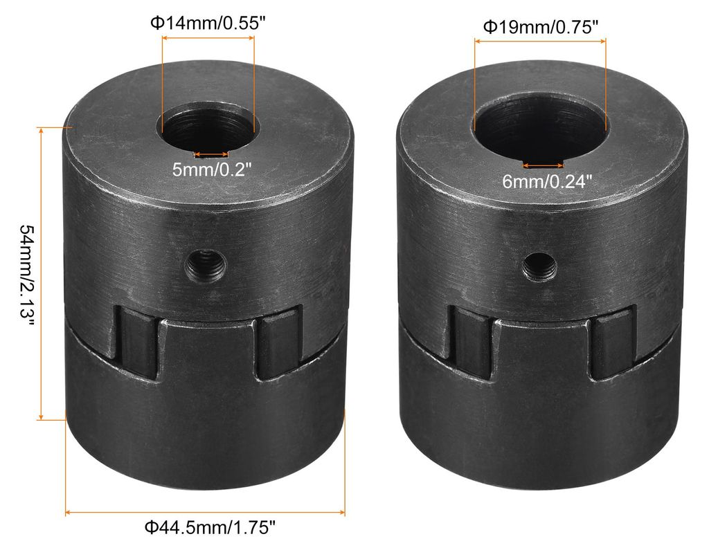 Flexible Kupplung Welle 14mm bis 19mm Motor Kupplungsgelenk 54mm L x44.5mm OD