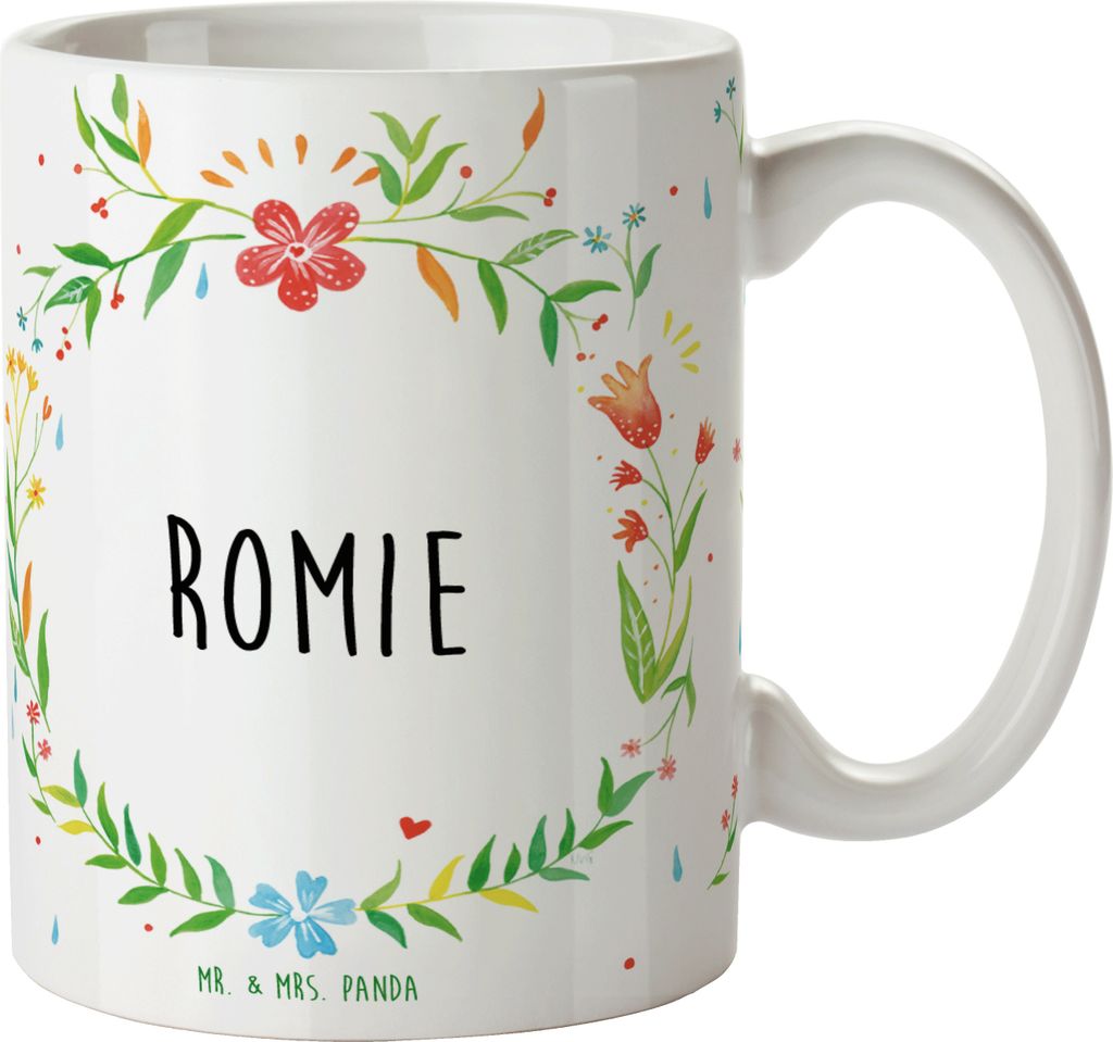 Mr. & Mrs. Panda Tasse Romie - Geschenk, Kaffeepott, Kaffeetasse, schöne, Becher, Trinkbecher