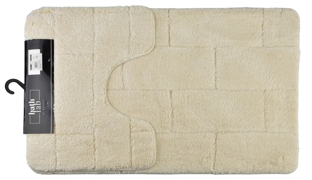 Tapis Bain Doux ZAC Zac Crème 2pcs - Antidérapant Absorbant 50x40 & 50x80
