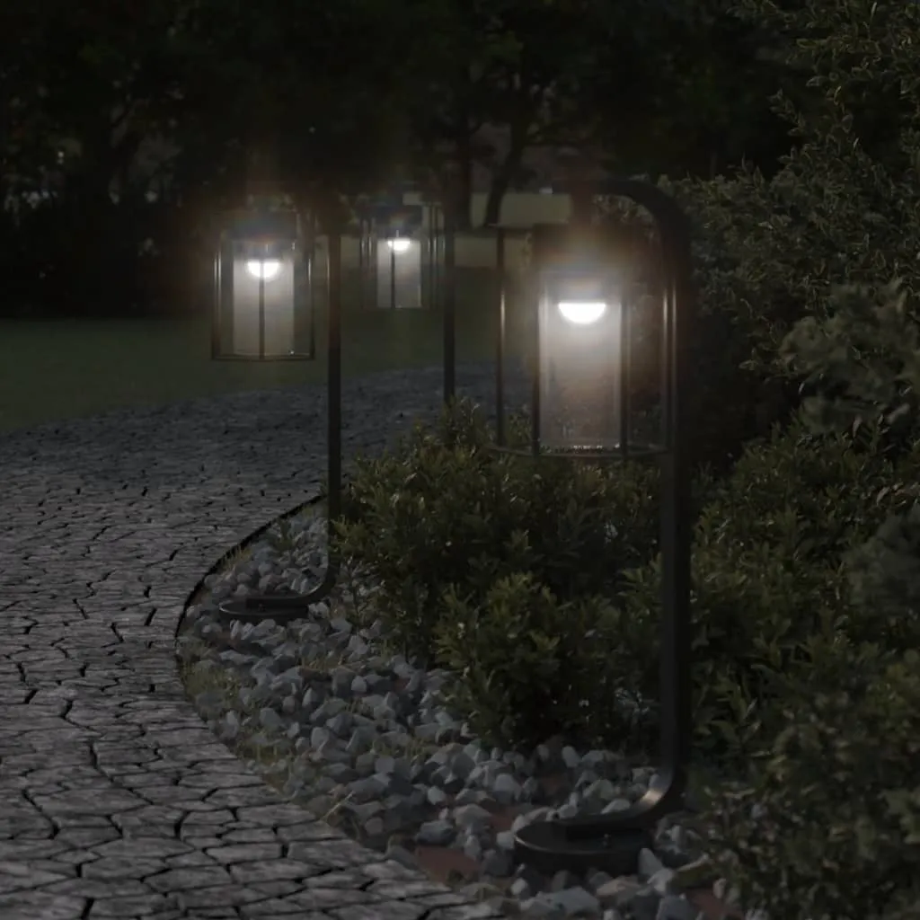 3 Lampes d'allée Inox Noir 60 cm Résistantes aux Intempéries Extérieur