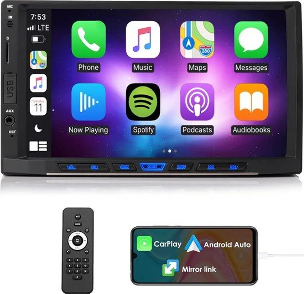 Autoradio Connecté pour Navigation GPS et Mains Libres Android Auto