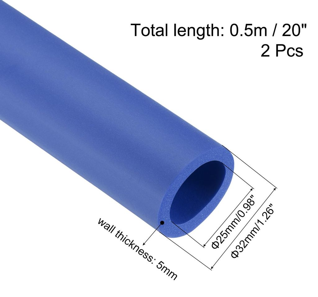 2 x 45.7cm Rohrisolierung Schaumstoff, Durchmesser 25mm Isolierst?rke 5mm Heizungsrohr Verkleidung fš¹r Fitnessger?te, Rohre, Handhaben (Blau)