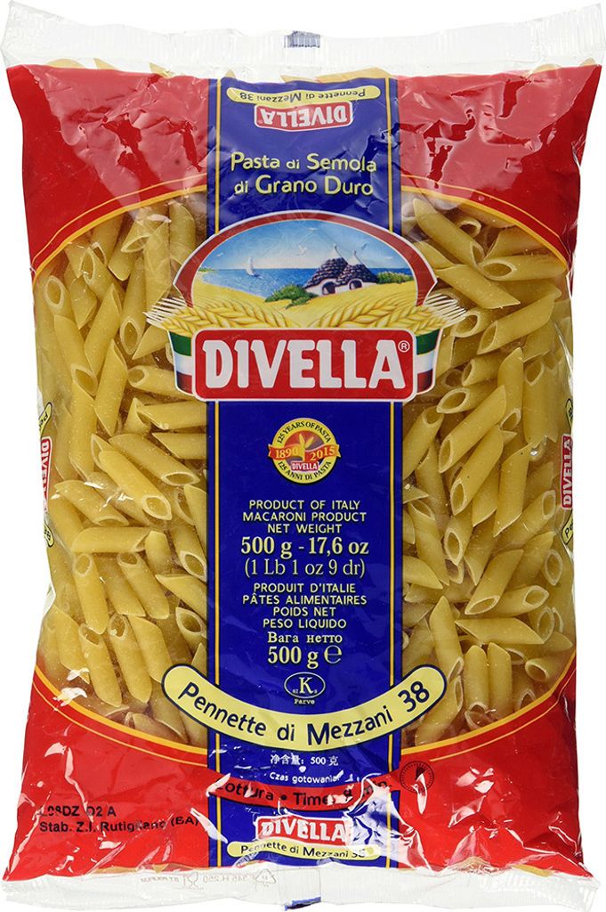 24x Divella Pasta Pennette Mezzani N.38 500g