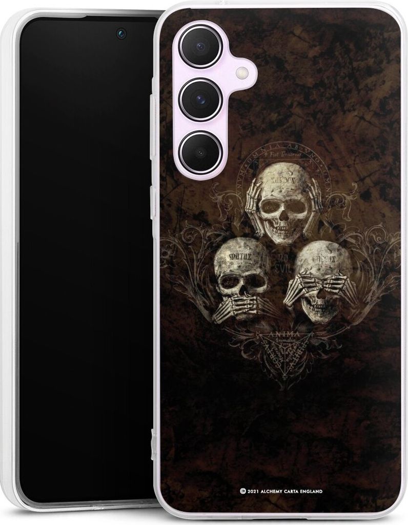DeinDesign Handyhülle für Samsung Galaxy A55 5G Silikon Hülle Case Smartphone Schutzhülle Art Gothic Totenköpfe