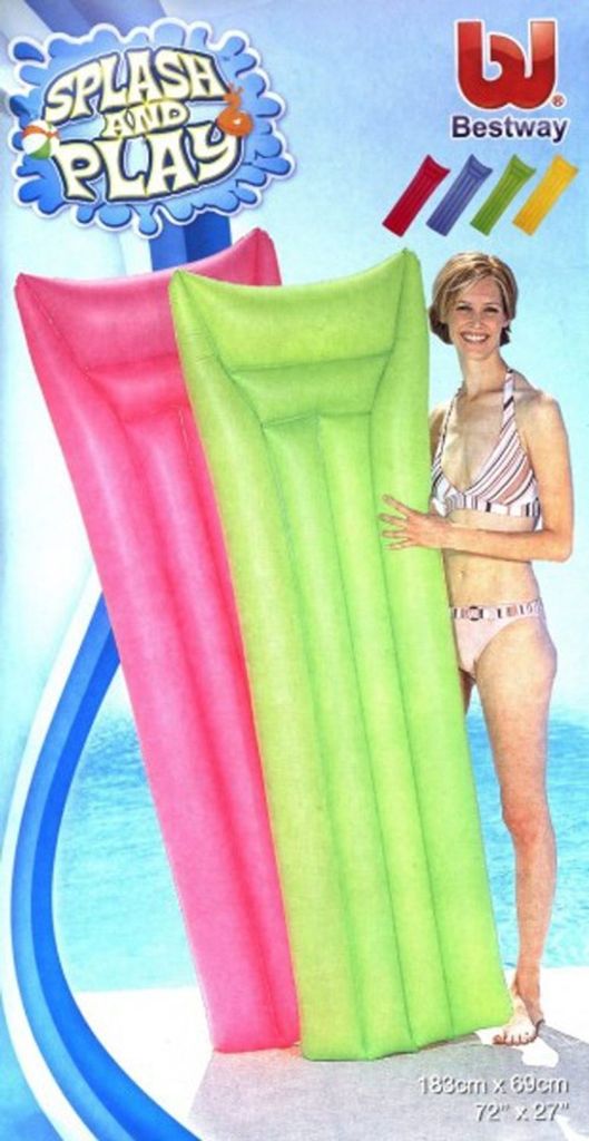 Bestway Luftmatratze 183x69cm Schwimmmatte Wasserliege Reisebett Camping Zelten, Farbe:blau